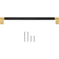 thumbnail image 3 of Stone Harbor Hardware Urban Cabinet Pull, 256 Millimeters, Matte Black with Satin Brass Ends, 3 of 3