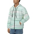 thumbnail image 3 of Goofa Flowers And Turquoise Wooden Pattern Mens Full-zip Hoodie, Zip-up Pullover Hooded Sweatshirt, Kangaroo Pocket Hoodie Ideal for Daily Wear, Travel, and Home-X-Large, 3 of 5
