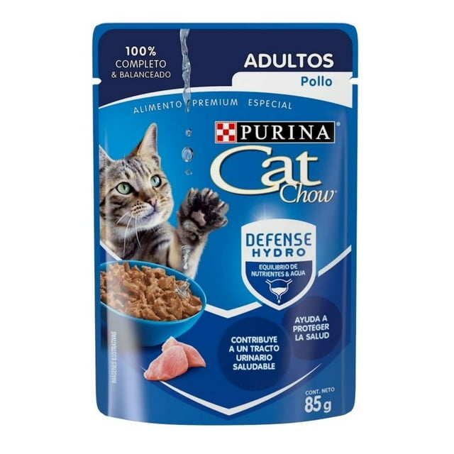 Alimento Húmedo Cat Chow Sabor Pollo 12 Sobres 85 g