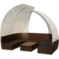 thumbnail image 2 of vidaXL 9 Piece Garden Lounge Set with Canopies Poly Rattan Brown, 2 of 4