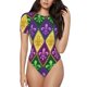thumbnail image 1 of Fotbe Mardi Gras4 Body de Mujer con Cuello Redondo y Mangas Cortas, Sin Mangas Ajustado, Suave, Cómodo y Básico-Large, 1 of 7