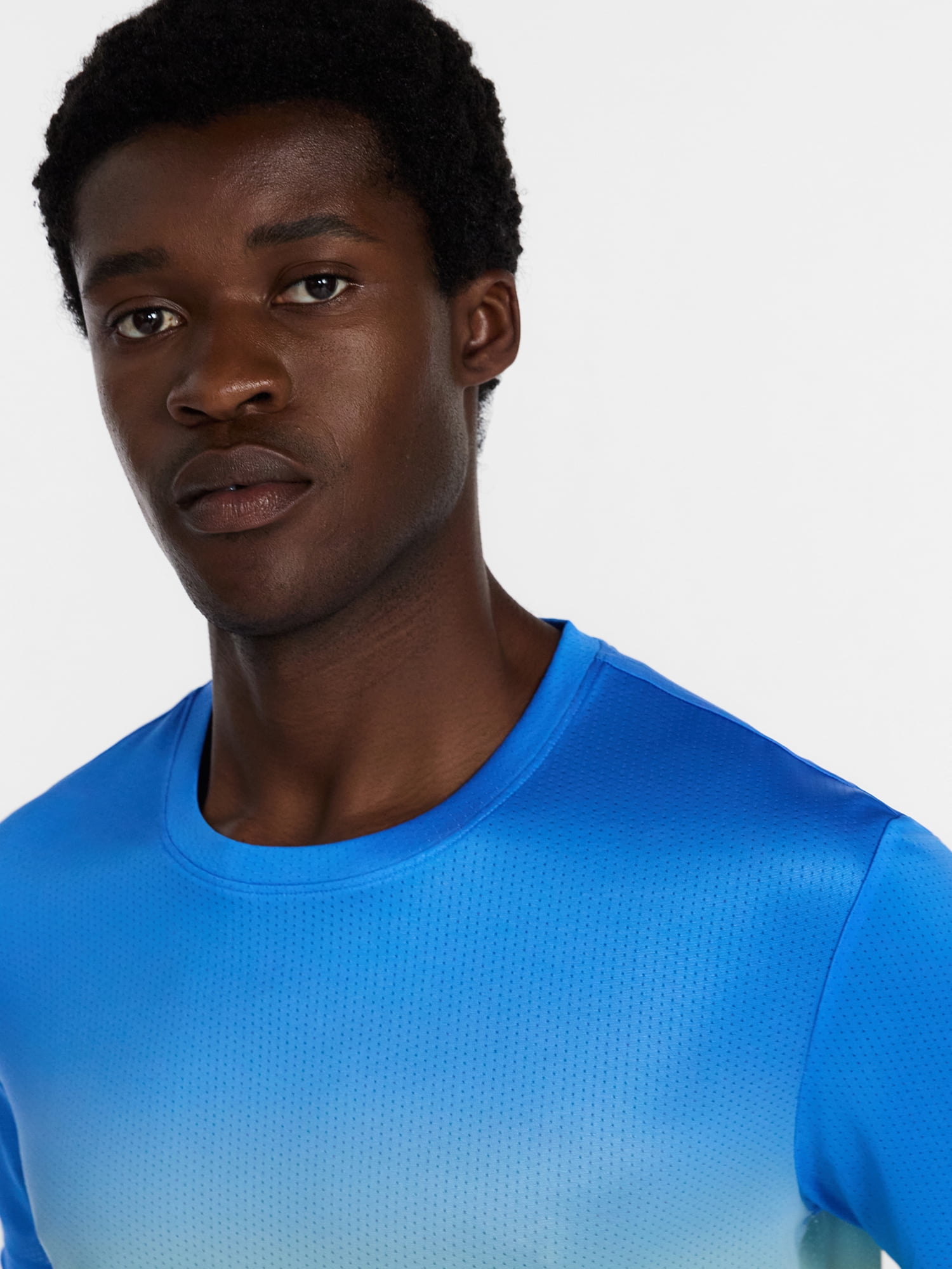 Athletic Works Men's and Big Men's Active Ombre Perforated Mesh Performance Tee Shirt, Sizes XS-5XL