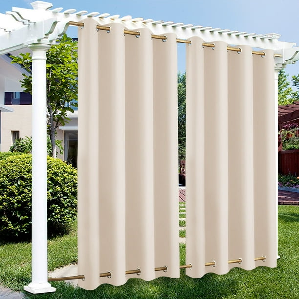 Rosnek Outdoor Curtains for Patio Porch Privacy Drapes, Thermal