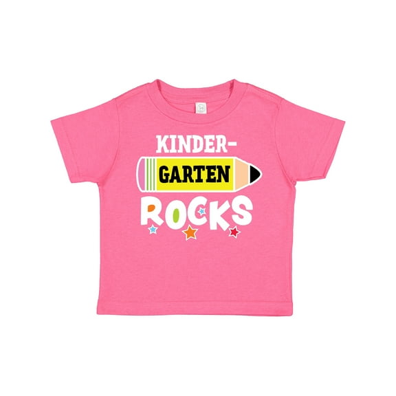 Inktastic Kindergarten Rocks with Pencil and Stars Boys or Girls Toddler T-Shirt