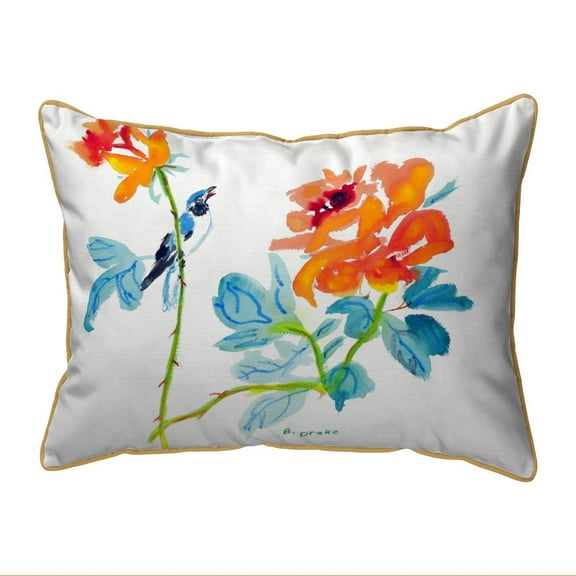 Bird & Roses Small Indoor/Outdoor Pillow 11x14