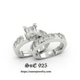 thumbnail image 2 of 3.25ct Princess Cut Bridal Wedding Engagement Ring Diamond Simulated 925 Sterling Silver Anniversary Ring SKU:00137, 2 of 8