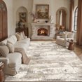 thumbnail image 1 of BERTHMEER 5'x7' Area Rugs for Living Room Bedroom Dining Room Office Farmhouse Kitchen Indoor Abstract Distressed Contemporary Modern Machine Washable Rugs Carpets, Brown&Yellow, 1 of 7