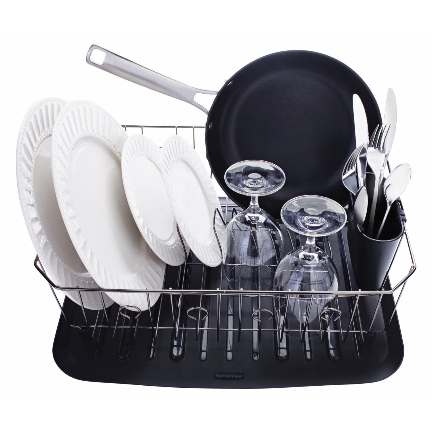 Rubbermaid Wire Dish Drainer, Large, Black Chrome