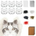 thumbnail image 1 of braveheart Cat Mask Making Set For Cosplay Halloween 6 Pcs Fur Blank Masks With Fabric And Eye Mesh Include 6 E, 1 of 6