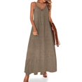 thumbnail image 1 of Vestido sencillo sin mangas de aspecto rústico Vestidos de noche para mujer Vestidos de mujer Moda mujer Vestidos de verano para mujer, 1 of 7