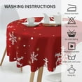 thumbnail image 6 of Merry Christmas Tablecloth 60 Inch Round Xmas Table Cloth Winter Red White Snowflakes Tablecloths Christmas Table Covers for Holiday Party Dining Kitchen Home Picnic Patio (Red Snowflake), 6 of 6
