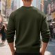thumbnail image 5 of Blusas y camisas de manga larga con cuello redondo para hombre, sudadera informal de cuello redondo con capucha de manga larga para ejercicio, blusa de poliéster para hombre., 5 of 9