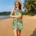 thumbnail image 3 of Balery Cows And Calves Vestidos de verano para mujer con estampado: vestido holgado sin mangas, vestido playero informal y cómodo para días calurosos., 3 of 7