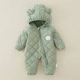 thumbnail image 2 of Kogui Baby Winter Snowsuit Hooded Cute Baby Boys Snowsuit New Born Baby Girls Winter Coat Toddler Clothes 0 3 Months (Green,0-3 Months), 2 of 9