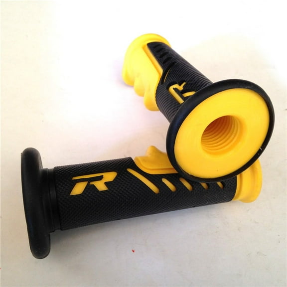 HTT-MOTOR ATVs WATERCRAFTS "R" Engraved Gel Style Grips YELLOW QUAD YAMAHA KAWASAKI POLARIS SEADOO BOMBARDIER JET SKI HONDA FOREMAN RECON RINCON Brute Force Prairie BRUIN GRIZZLY KODIAK(7/8" BOTH)