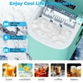 thumbnail image 6 of KNDKO Countertop Ice Maker, Portable Ice Machine with Self-Cleaning, 26Lbs/24H, 9 Ice Cubes/6 Mins for Home/Kitchen/Bar, Green, 6 of 9