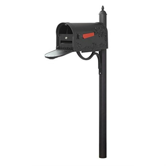 Special Lite Products SCB1005-SPK679-BLK-LB998 Hummingbird Curbside Locking Insert & Richl Mailbox Post - Black