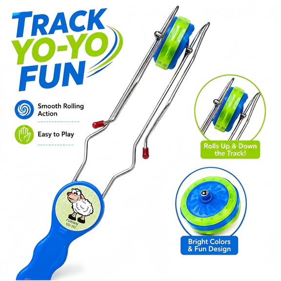 FUNNNY YO-YO Orbital Yo-Yo Track Toy Light-Up Smooth Rolling Action 1 Pack 8.5 in