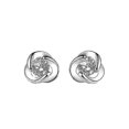 thumbnail image 1 of Pendientes de aro Yashi de plata 925 con circonita cúbica color blanco, 1 of 5