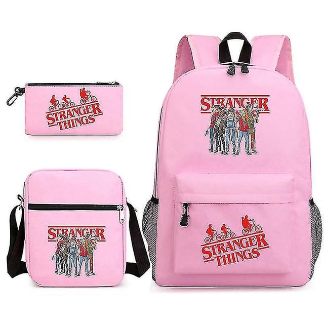 Bolso escolar Strange Story Stranger Things para niños, bolso de hombro, conjunto de tres piezas de un hombro