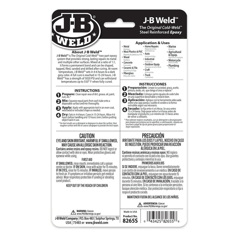 J-B Weld Twin Tube - 2 oz dark gray - Walmart.com