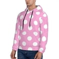 thumbnail image 3 of Salouo Pink And White Polka Dot Pattern Men's Fall Hoodie Sweatshirt,Sport Hoodie with Pockets for Men Pullover Casual Hooded Sweatshirt-X-Large, 3 of 7