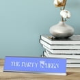 thumbnail image 2 of The Party Queen, purple silver frame, Desk sign (2x8”), 2 of 3