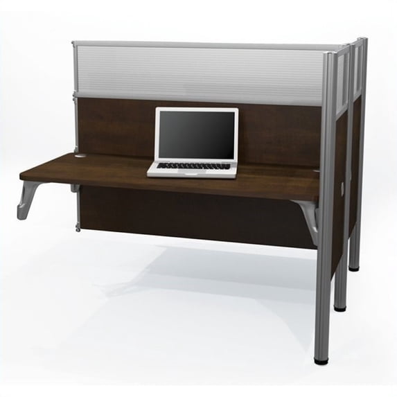 Bestar Pro-Biz Double Add On Office Cubicle in Chocolate