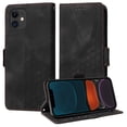 thumbnail image 2 of ELEHOLD For iPhone 11 Leather Wallet Phone Case, Embossed Diamond Folio Flip Cover, Card Holder Cash Slot, Stand Support, Wrist Strap Lanyard -Black, 2 of 10