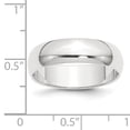 thumbnail image 2 of Platinum Solid Polished Half Round Lightweight 6mm Half-Round Featherweight Band Ring Size 9 Ring for Women and Men, 2 of 2