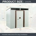 thumbnail image 3 of CarButler 6x5ft Metal Outdoor Storage Shed with Transparent Plate and Lockable Sliding Doors for Garden Backyard Patio White, 3 of 7