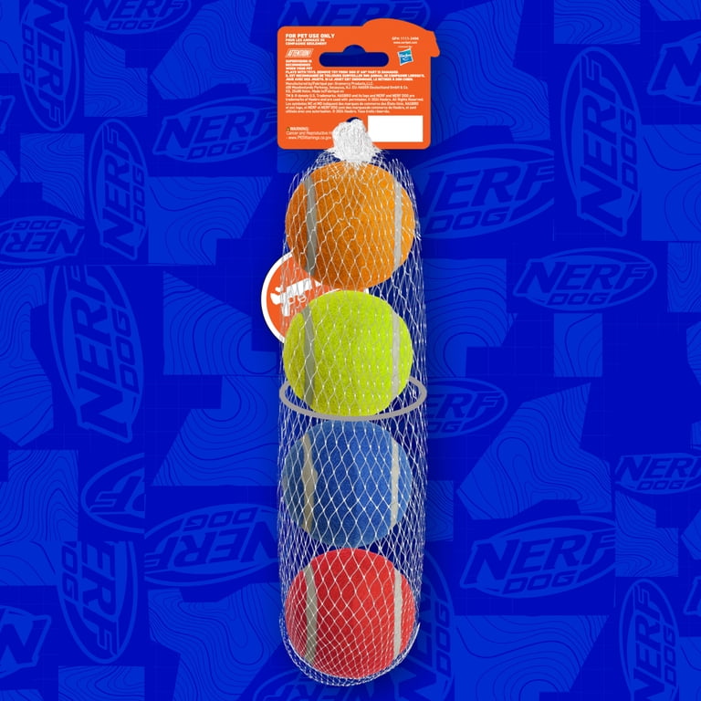 Nerf Dog Squeak Tennis Ball Toy, 4-Pack photo 3