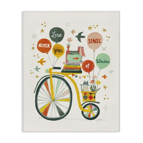 Stupell Industries Sense Of Wonder Bicycle Transportation Painting Wrapped Canvas Art Print Wall Art, 16 x 20