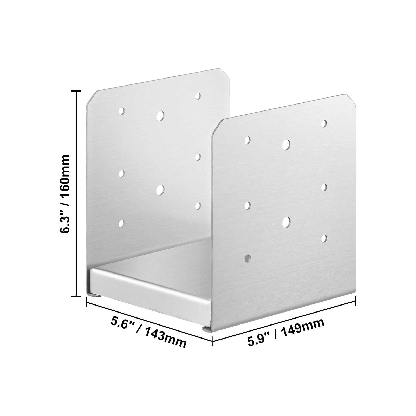 VEVOR 6"x 6" Post Base, 10Pcs Stainless Steel Adjustable Post Anchor Bracket(Internal 5.9 x 5.5"), Adjustable Post Base for Pavilion Deck Porch Handrail Railing Support Decorative Anchor Plate