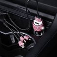 thumbnail image 2 of Chargeur de Voiture USB 5V/2.4A avec Double Port Décoré de Cristaux Roses, 2 of 4