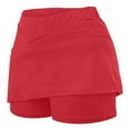 thumbnail image 3 of Lcziwo Skirts for Women Athletic Yoga Workout Tennis Skorts Lightweight Solid Color Comfy Skirts with Liner Casual Summer 2025 Skirts Red,XXXXXL, 3 of 5