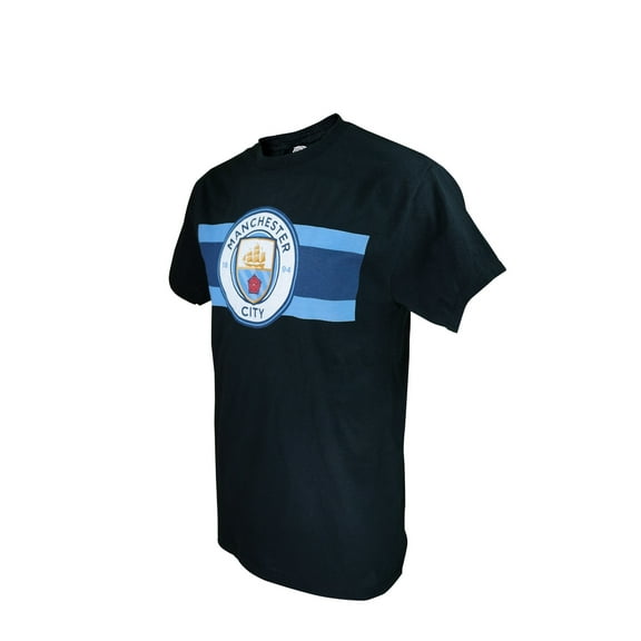 Icon Sports Men Compatible with Manchester City Licensed Soccer T-Shirt Cotton Tee -07 Small (Black)