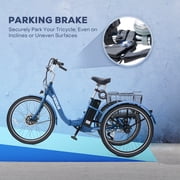 Viribus MC 350 Electric Tricycle for Adults, 24 7-Speed Folding Electric Tricycle with 350W Motor 36V 13Ah Battery Blue,Certified to UL 2849 by SGS