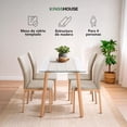thumbnail image 2 of Juego De Comedor Con 4 Sillas Tapizadas Mesa Rectangular De Vidrio Estilo Compacto Kingshouse beige, 2 of 8