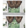 thumbnail image 5 of Waterfall Valances for Windows, Retro Brown Door Kitchen Sheer Valance Curtains, Country Vintage Wooden Door Rod Pocket Elegant Swag Valances for Living Room Bedroom, 47.2"x38.5", 3 Panel, 5 of 8