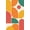 Orange, Pattern 2, variant on ODIKA 4'x6' Orange Mid Century Modern Shapes Washable Area Rug Abstract Danish Pattern with Organic Forms for Home Office, Under Desk, Non-Slip Chair-Friendly, Flatwoven