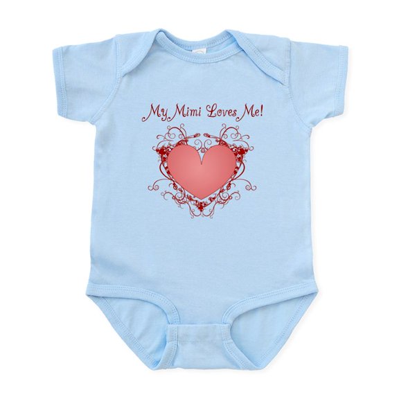 CafePress - My Mimi Loves Me Heart Infant Bodysuit - Baby Light Bodysuit, Size Newborn - 24 Months