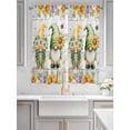 thumbnail image 2 of Sunflowers Bathroom Window Curtain, Spring Flowers Gnomes Hydrangea Daisy Wood Light Filtering Coffee Kitchen Curtains, Bedroom Living Room Curtains 2 Panel 84"x63", 2 of 6