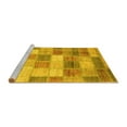 thumbnail image 2 of Ahgly Company Machine Washable Indoor Round Patchwork Yellow Transitional Area Rugs, 5' Round, 2 of 4