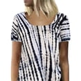 thumbnail image 3 of DYMADE Women Plus Size Crew Neck Short Sleeve Tie-dyed Printed Loose Long Length Casual Dress, 3 of 4