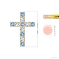 thumbnail image 3 of Angara Natural 0.6 Ct. Aquamarine with Diamond Cross Pendant Necklace in 14K Yellow Gold for Women with 18 Inches Chain, 3 of 8