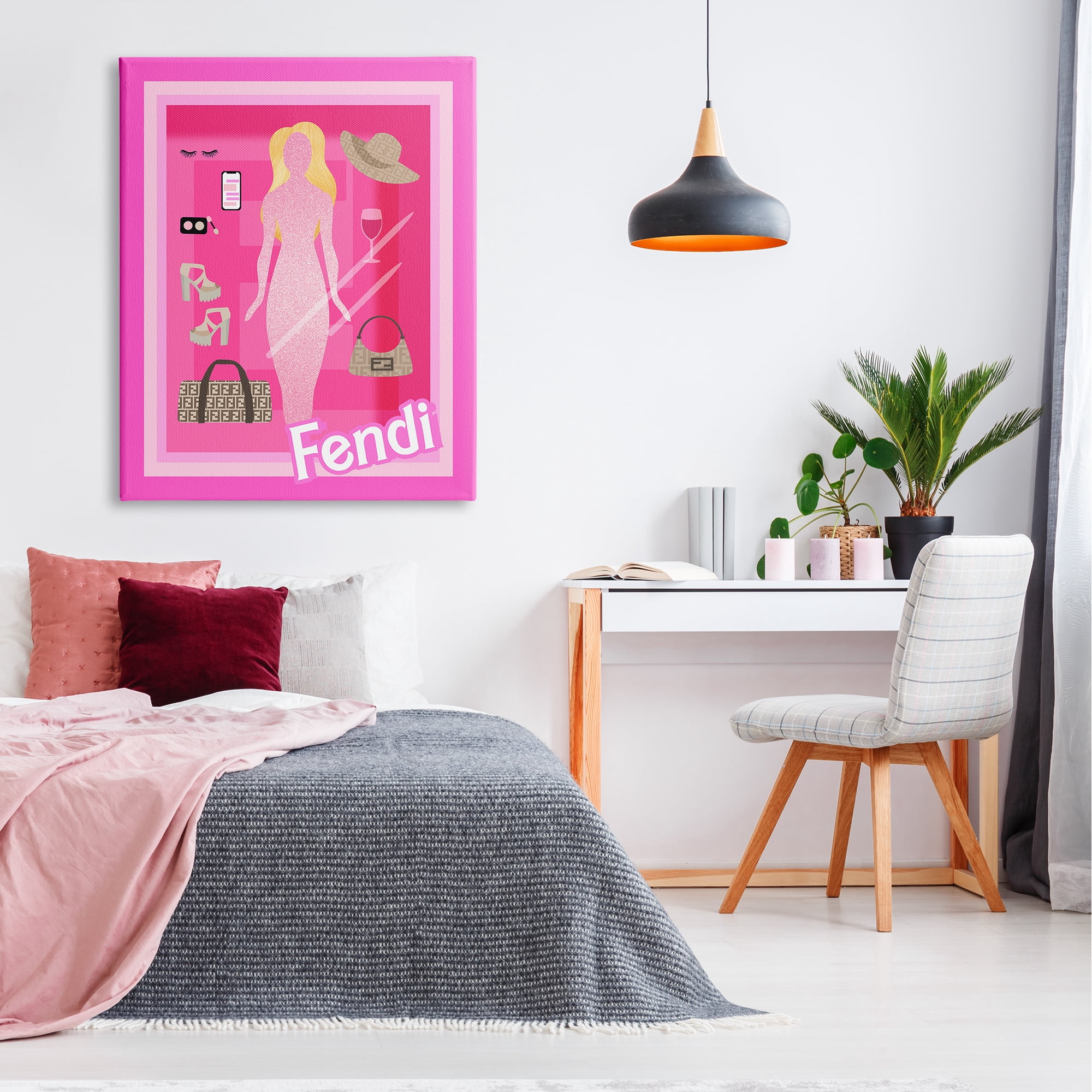 Stupell Industries Glam Brand Fashion Doll Beauty & Fashion Painting Gallery Wrapped Canvas Print Wall Art, 36 x 48