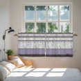 thumbnail image 3 of Purple Geometric Tier Curtains 36 Inch Length, Stripes Boho Spring Flowers Country Rural Cafe Short Curtains for Bathroom Over Sink, Small Kitchen Curtain Light Filtering Drapes 2 Panels 27.5"Wx36"L, 3 of 8