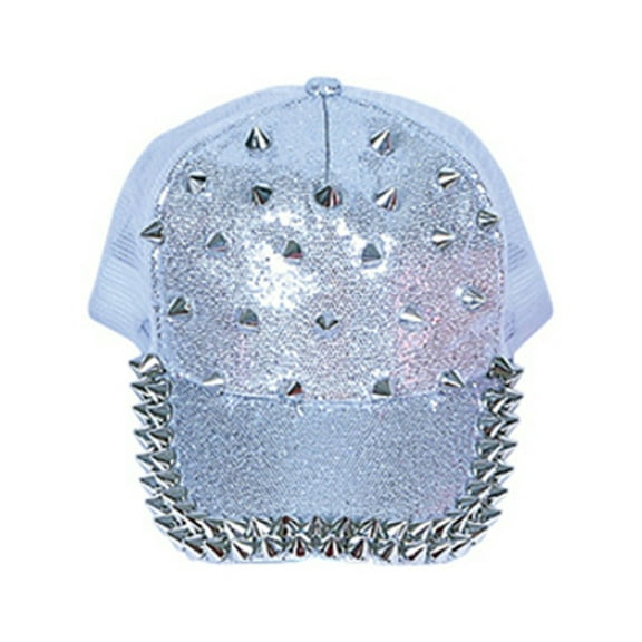 Adults Spiked Spiky Dominatrix Biker Rocker 80s White Baseball Cap