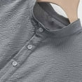 thumbnail image 6 of fatyb Mens Button up Short Sleeve T-Shirts Stand Collar Pullover Shirts Casual Solid Color Summer Tops, 6 of 7